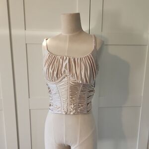Abercrombie & Finch Gilly Hicks Ruffled Satin Corset Top Size Large